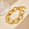 Vnox Stainless Steel 18K Gold Plated Link Geometric Cable Chains, Stacked Bracelet For Women, Waterproof Jewelry Gifts