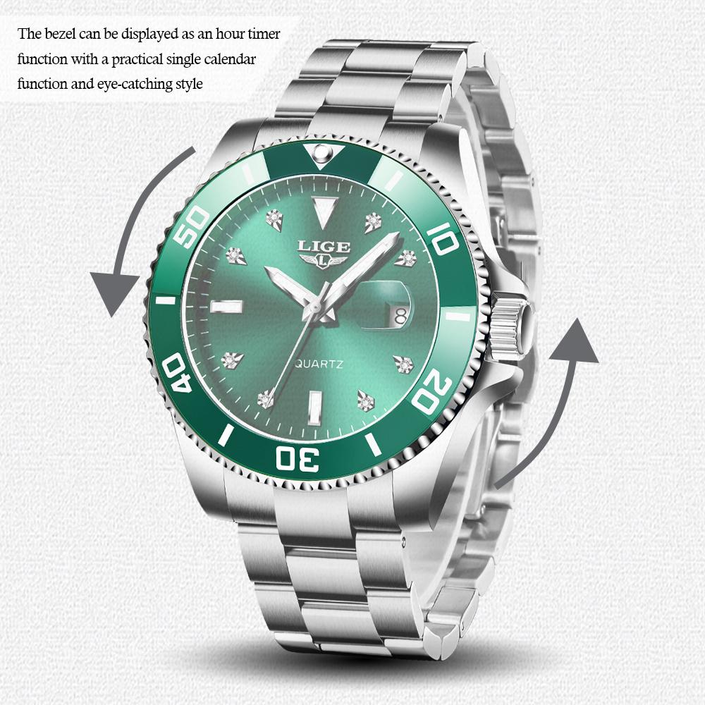 LIGE Neu Top Marke Luxus Männer Uhr Mode Lässig Wasserdicht Datum Uhr Quarz Uhren