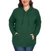 Women's  Casual Large Sized Long Sleeved Hooded Solid Color Sweatshirt