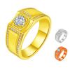 Open Mouth Domineering Men's Ring Inlaid with Zircon, Plated with Brilliant Diamonds, Two Carat Sparkling Sand Ring 2026