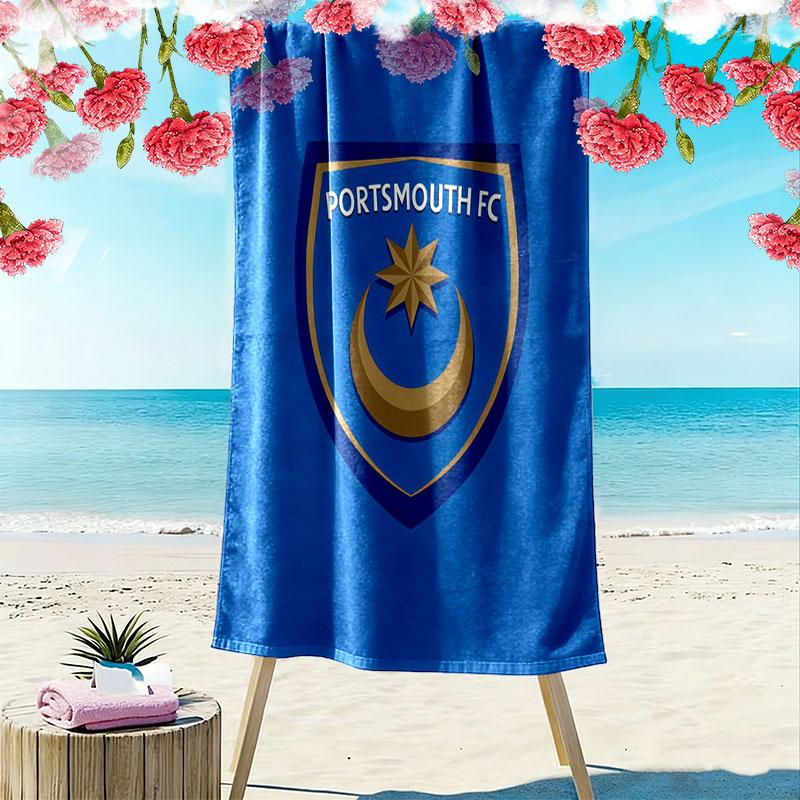 Portsmouth F.C Beach Towel, Large Soft Quick Dry Towel for Beach Camping Swimming