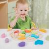 Wooden Colorful Color Palette Shape Letter Pairing Building Blocks For Children