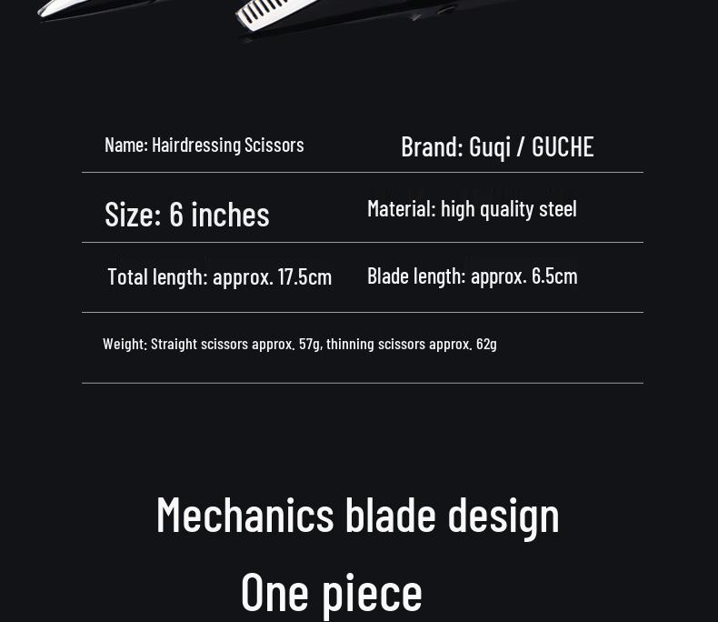 Professional 6" Hairdressing Scissors Set - Straight, Serrated, Thinning - Stainless Steel