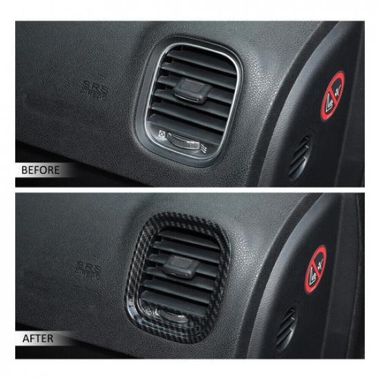 2X Dashboard Air Condition Vent Frame Trim Bezels for Dodge Charger 2011+ Carbon