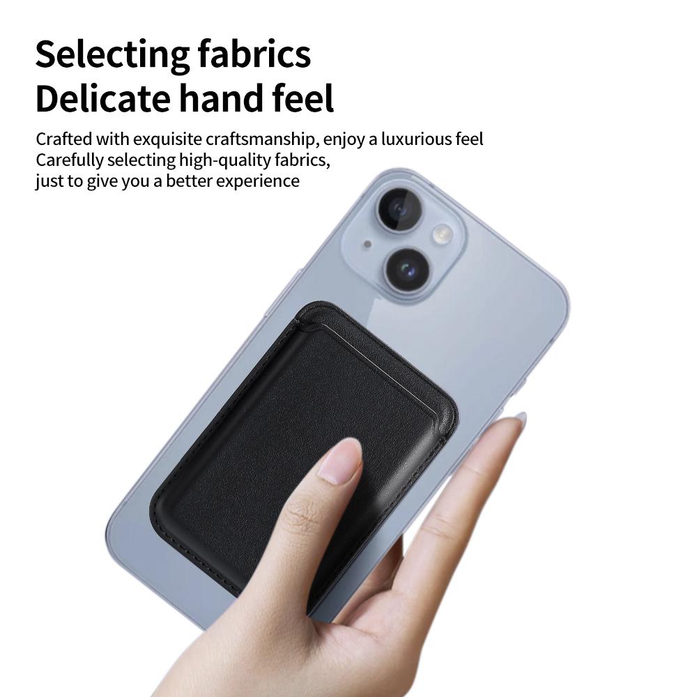 Single Ring Magnetic Card Holder for iPhone 12-16 Series PU Leather Slim Attachment