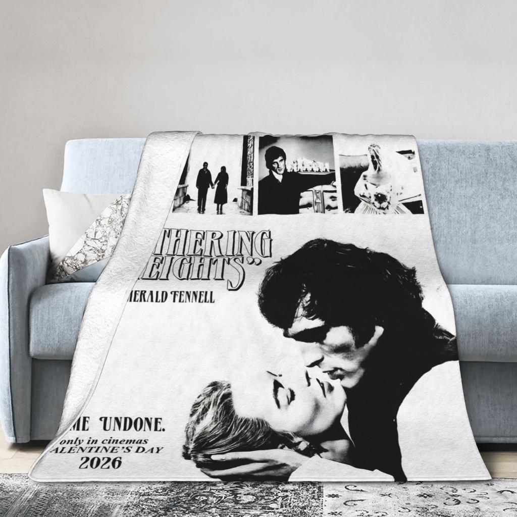 Wuthering Heights 2026 Movie Merch Blanket Warm Cozy Fluffy Throw Blankets for Bed 50x60 Inches Multiple Sizes Bedspread