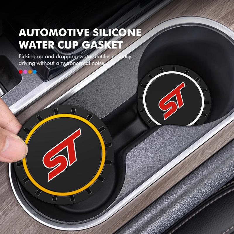 2 Adet Silikon Araç Su Bardağı Tutucu Bardak Altlığı Kaymaz Ped Mat Ford ST Yarış Performansı Focus Mk2 Mk3 MK4 Fiesta Ranger İçin