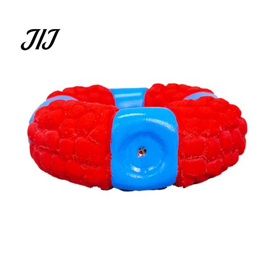 Squeaky Dog Toys Lifebuoy Ring Toy, Latex Chew Teeth Pet Fetch Cleaning Toy for Aggressive Chewers, Interactive Training Puppy Teething