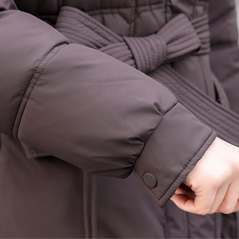 Fashion Woman Winter Long Coats Hooded Thick Warm Casual Winter Jacket Women's Parkas With Belt