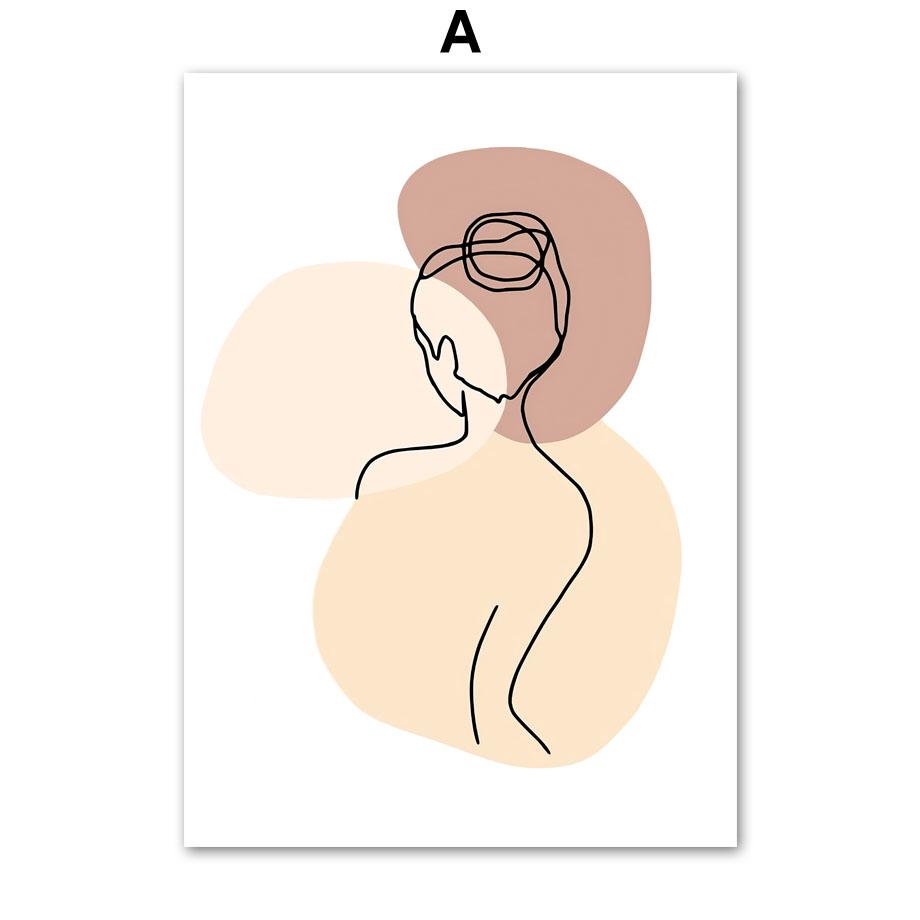 Wandkunst Leinwand Malerei Moderne Minimalistische Drew Line Liebhaber Körper Gesicht Nordic Poster Und Drucke Wand Bilder Für Wohnzimmer