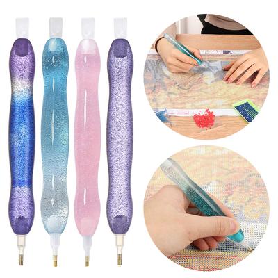 Resin Point Drill Pen 5D Diamond Painting Handmade Tool Kits for 5D Painting with Replacement Drill Picker Clay Tray Accessories