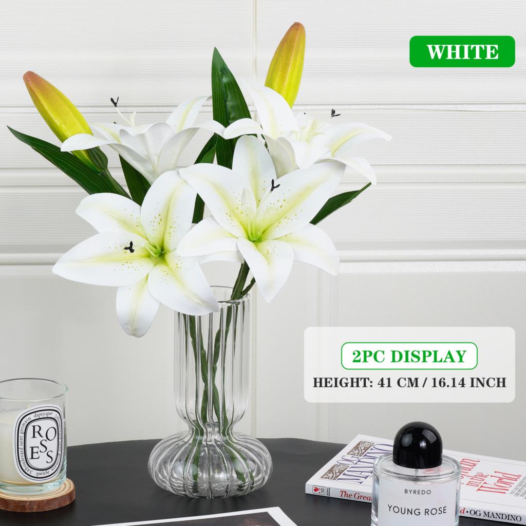 41cm Artificial Flowers Silk Lily Bouquet DIY Creative Bouquet As Gift for Friends Teach & Fresh Living Room Decoration