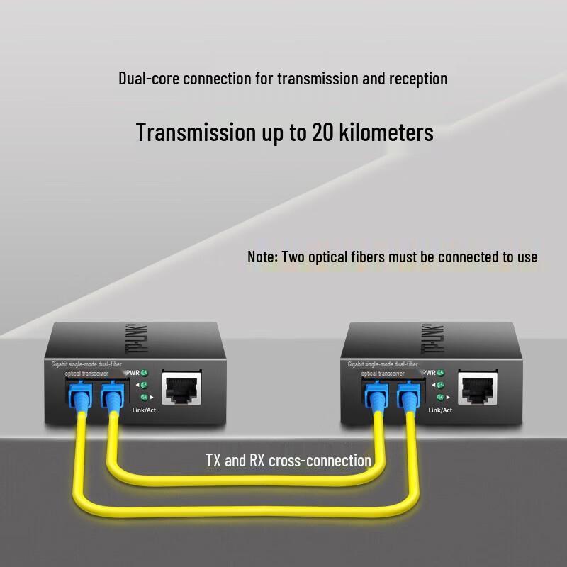 TP-Link TL-FC312-20 20KM Gigabit Single-Mode Dual-Fiber Optic Transceiver