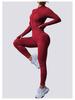 European-Style One-Piece Sport Jumpsuit for Women with Zipper, Stand Collar, Long Sleeves, Thumb Holes, Hip Lifting, and Tummy Control
