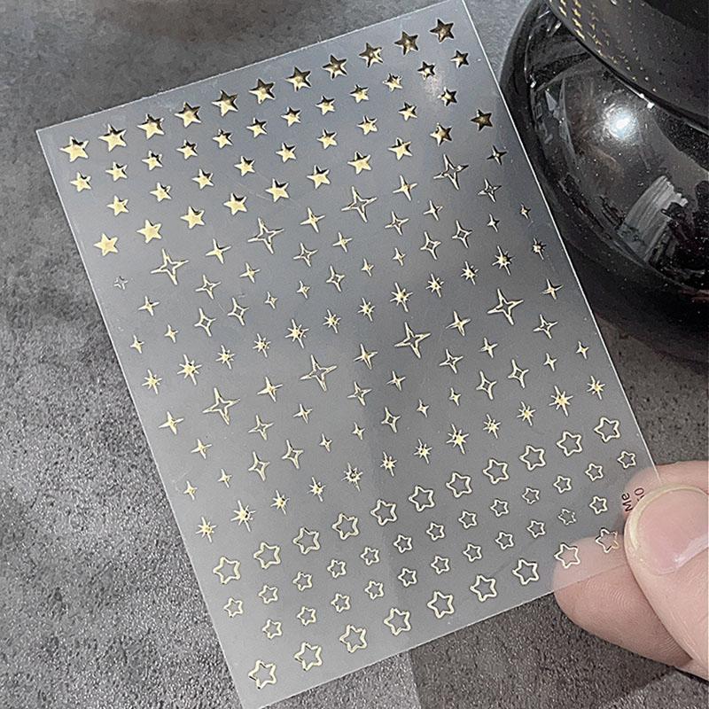 1 Sheet Star Nail Art Sticker Hollow Pentagram Stars Nail Design Self-Adhesive For Women Girls Manicure Decoration Salon Diy