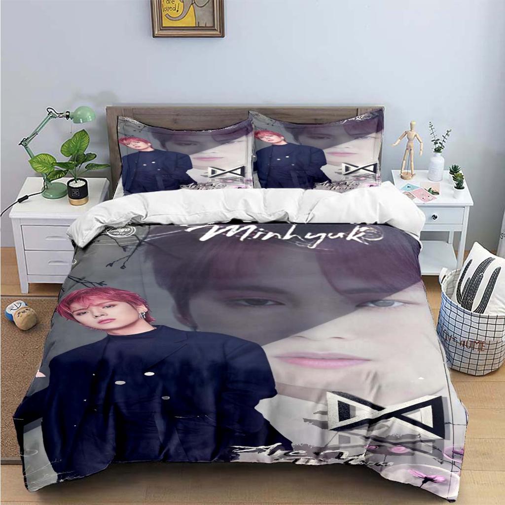 Comforter Fashion K-Pop Singer M-Monstas X Bedding Sets Exquisite Bed Supplies Set Bed Comforter Set Bedding Set Kids Gift