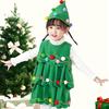 TUAHOUS Christmas Tree Cosplay Christmas Cute Santa Costume for Santa Cosplay for Girls and Santa Claus Costume with Perfect for Christmas School and
