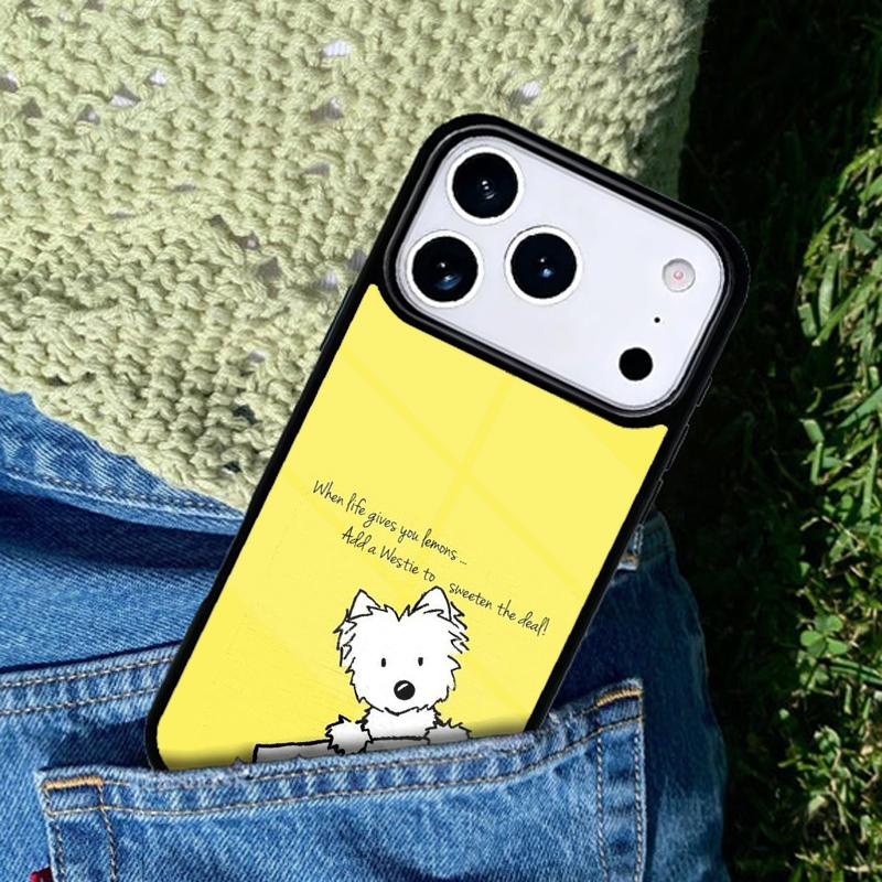 West Highland White Terrier Small White Dog Phone Case For iPhone 17 AIR 16 Pro Max 15 14 Pro 11 12 13 Shockproof Silicone Cover