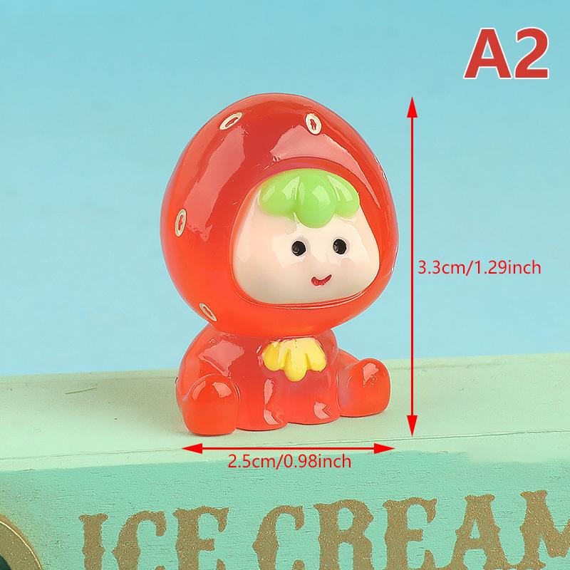 

1 шт. светящиеся мини-фигурки кукол-фруктов, светящиеся в темноте, маленькие фрукты для мха, микропейзаж, миниатюры для садового декора