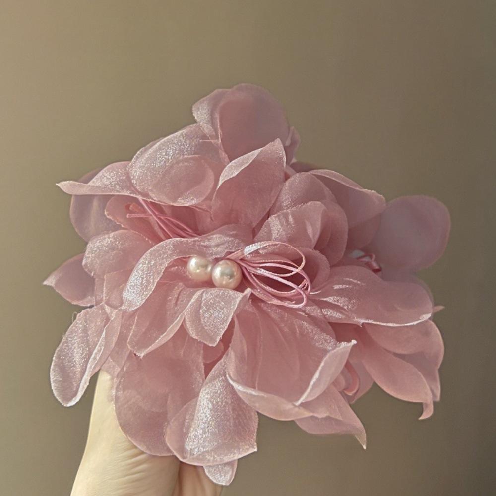 Супер Бессмертный Национальный Стиль Цветок Цзянь Светло-Розовый Заколка Атмосфера Шифоновый Цветок Зажим-Клешня Большая Пружинная Диск-Заколка для Волос