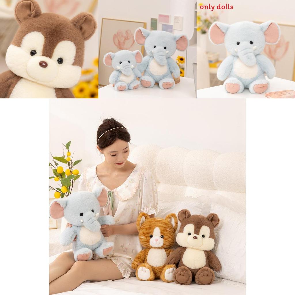 Brinquedo de Pelúcia Esquilo e Elefante de Desenho Animado Com Personagens de Desenho Animado de Esquilo e Elefante Para Presente de Aniversário de Crianças