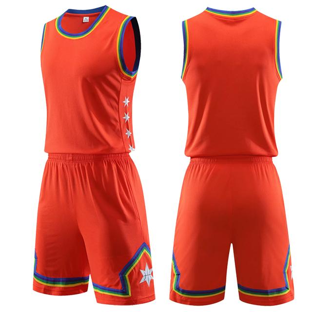 

Men Women Basketball Jersey Sets Sport Runing Clothing Breathable Basketball Jersey Sleeveless Shirts Shorts Suit 5XL помаранчевий