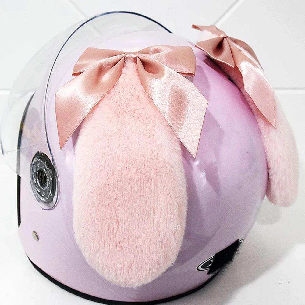 

1 пара украшений для мотоциклетного шлема, милые заячьи уши, наклейки для мотокросса и бездорожья, аксессуары для декора, косплей, автомобильный стиль