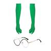 Wickeds Witch Costume Accessories Elphaba Cosplay Glasses Five Fingers Gloves Halloween Cosplay Costumes for Adults