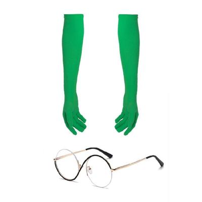 Wicked Hexe Kostüm Zubehör Elphaba Cosplay Brille Fünf Finger Handschuhe Halloween Cosplay Kostüme für Erwachsene