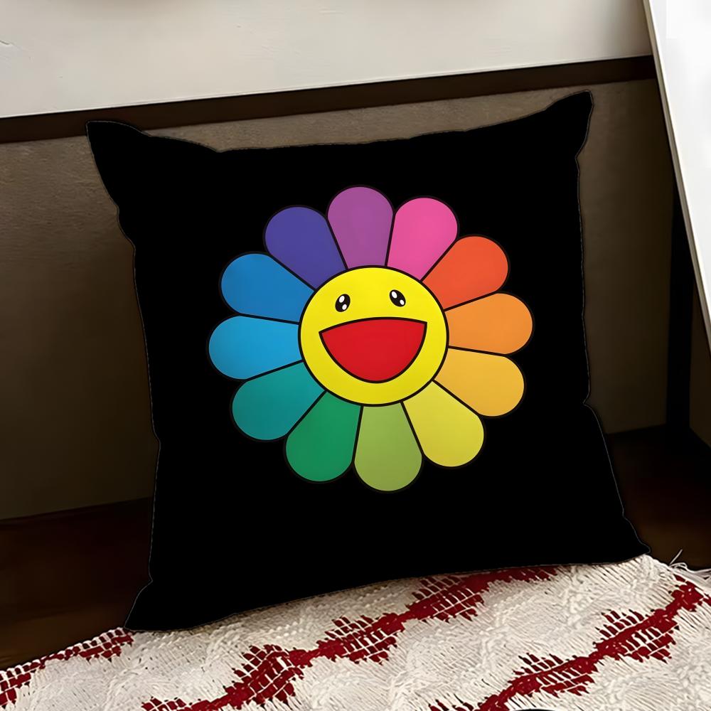 TTakashi MMurakami Cushion Cover Reversible Soft Durable Pillow Cover Home  Car MultiScene Use for Daily Comfort