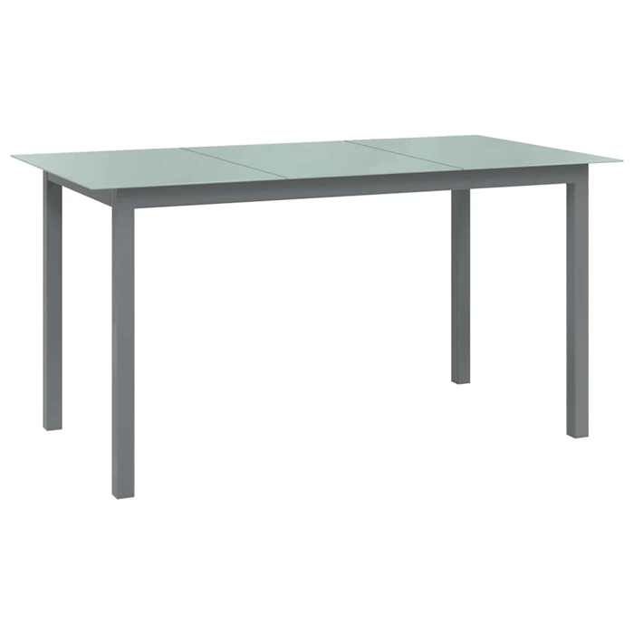 Maison Exclusive - Table de jardin Gris clair 150x90x74 cm Aluminium et verre