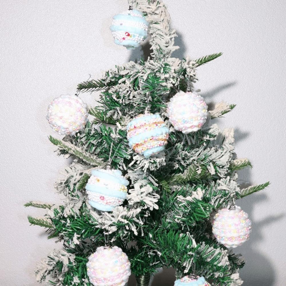 12Pcs Foam Hanging Balls for Christmas Tree Macaron Color Christmas Spheres Pendant  Indoor