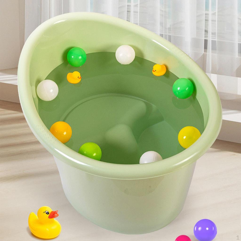 Bath Bucket with Support Seat Infant Bathtub for Infants Newborn Blue