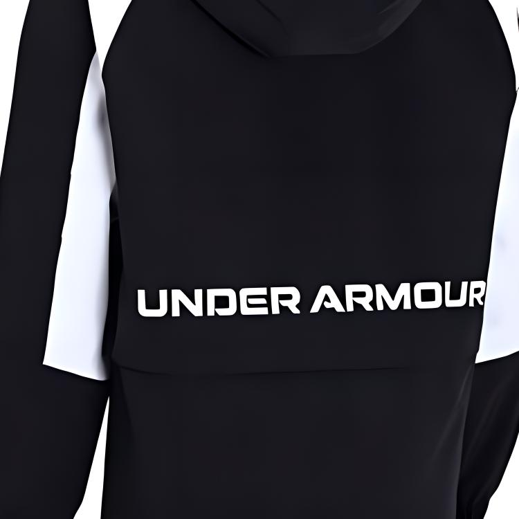 Under Armour Half-Zip Colorblock Hoodie Jacket Women Tops Black 1365959-001