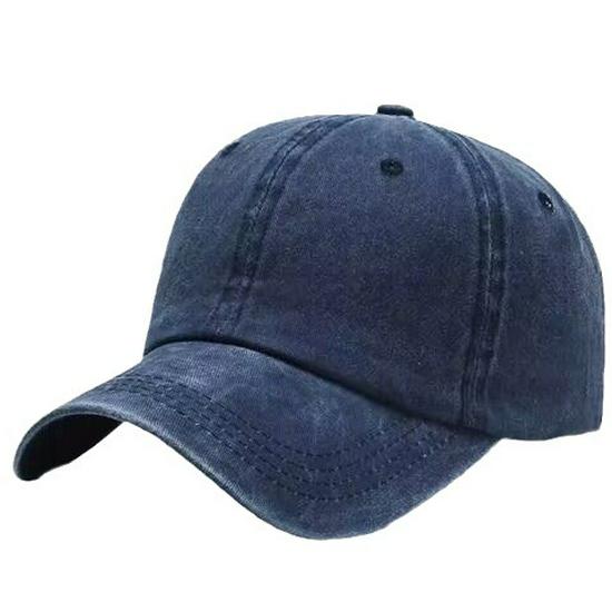 Unisex Washed Cotton Distressed Baseball Cap - Solid Color Soft Top Hat for Men and Women