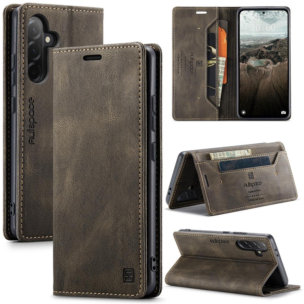 Premium Vintage Leather Wallet Case for Samsung Galaxy A36 - RFID Protection Flip Cover with Card Slots, Shockproof Retro Style (4 Colors)