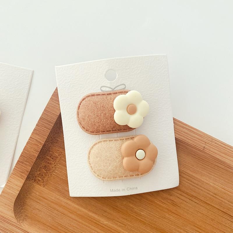 2pcs Korean Style Cute Flower Kids Hair Clips Girls Kawaii Hair Accessories Baby Hair Clips Mini Newborn Photography