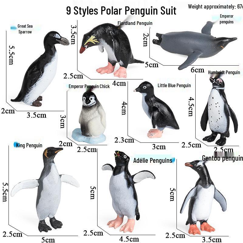 Polar Wildlife Animal Model Toy Set: Polar Bear & Penguin