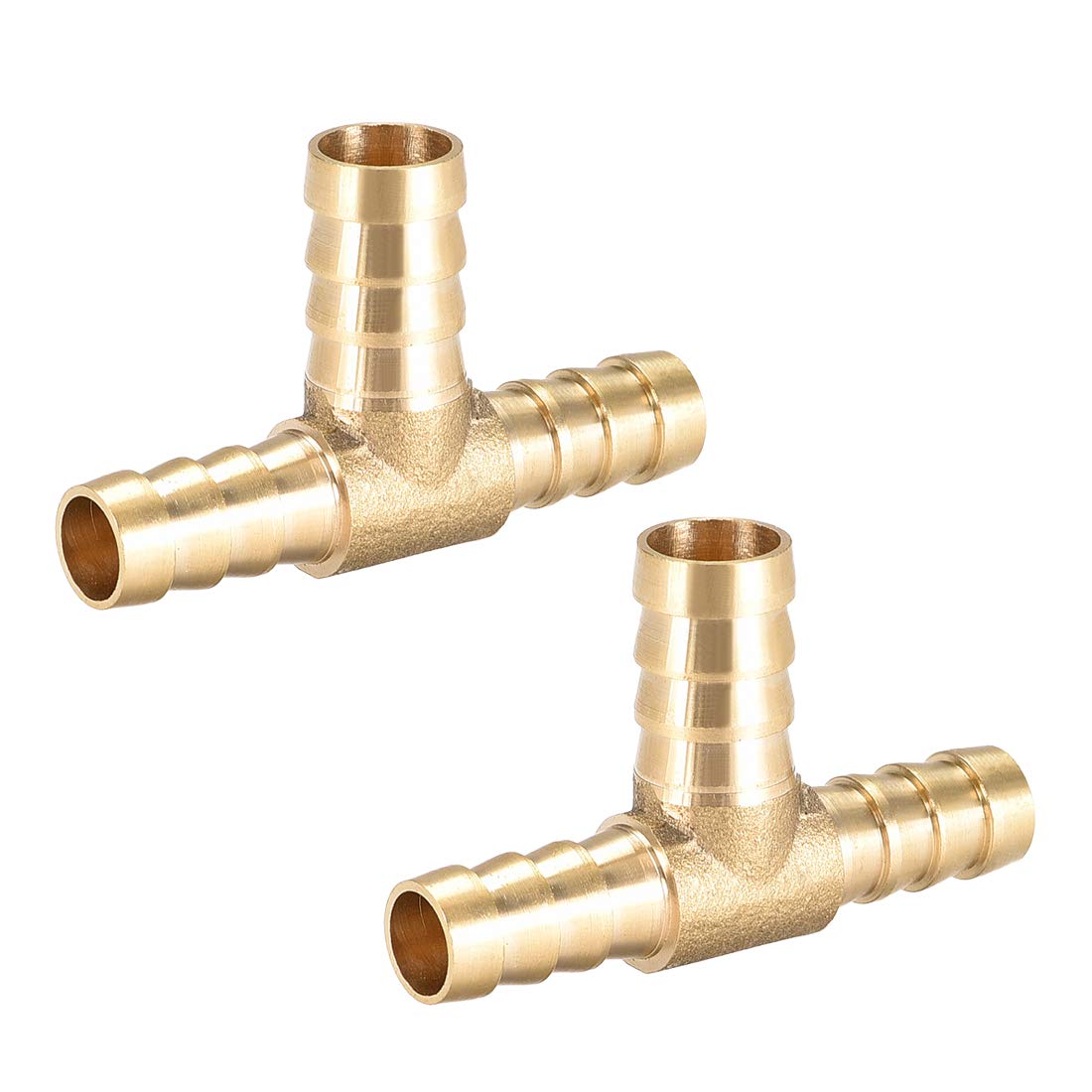 uxcell Barb Hose Fitting Brass Hose Reducer Server Fitting Tee T Shape Hose Fitting 10mm x 12mm x 10mm