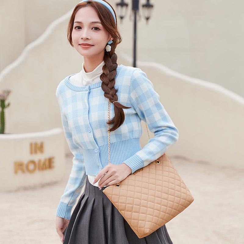 2024 New Women's Large Capacity Diamond Chain Tote & Shoulder Bag