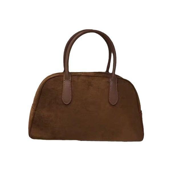 

Носите с собой сумку Boston, плюшевую сумку в стиле ретро и нишевого стиля, вместительную модную замшевую сумку коричневый