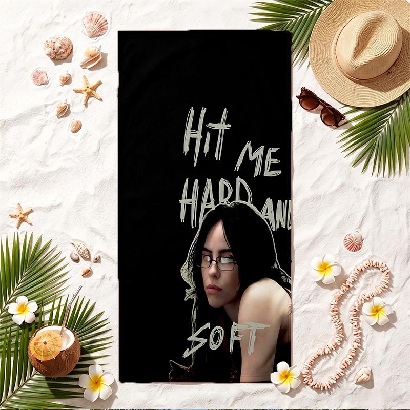 Billie Eilish Soft Beach Towel Stylish Beach Pool Towel for Summer Seaside Vacation Travel