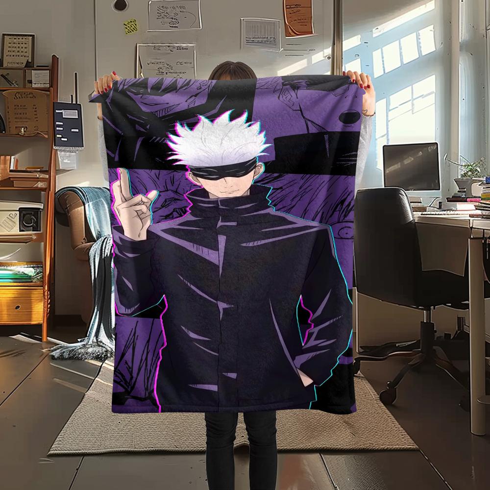 Jujutsu Kaisen Print Flannel Blanket,High quality Comfortable for All Seasons,Home Decor,Warmth and Comfort,Perfect for Christmas Gifts