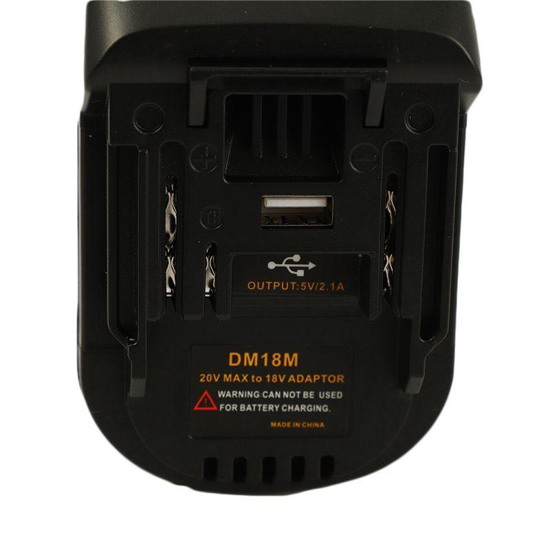 AS62 5X 20V на 18V Адаптер-переходник для аккумуляторов Li- Tool Dm18m Для аккумуляторов Bl1830 Bl1850 чёрный
