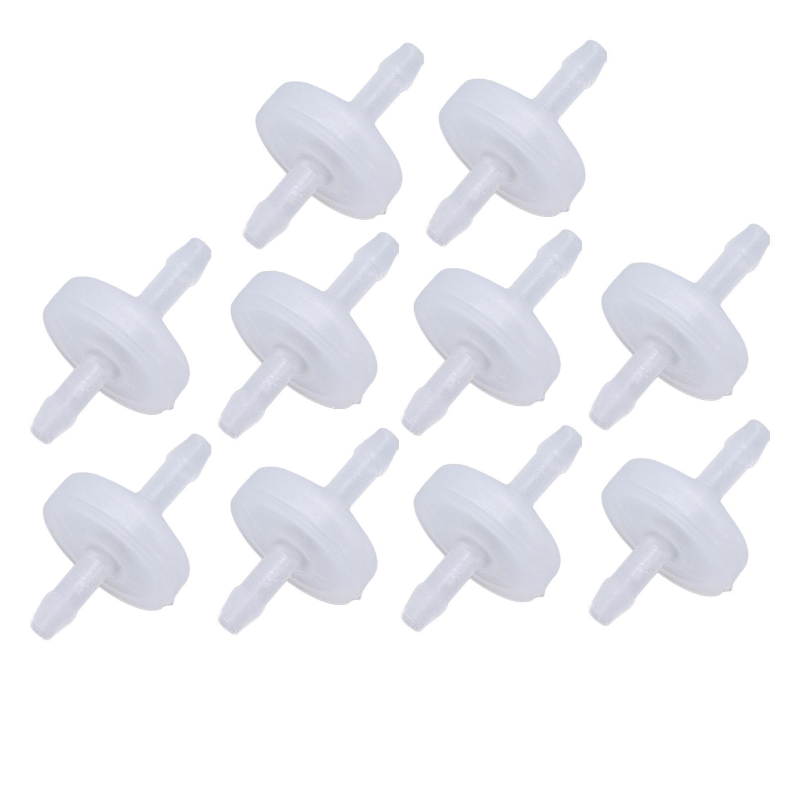 

10PCS Barb Check Valve PP Plastic Ozone Resistant Diaphragm Single Way Water Stop Valve 3mm Translucent