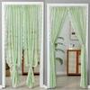 Green Curtains Vintage Floral Lace Sheer Voile Window Curtains Drapes for Bedroom Living Room Kitchen Hallway Spring Summer Boho Decor