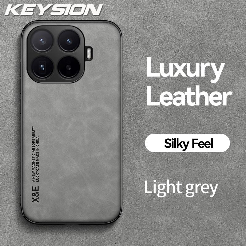 KEYSION Luxury Retro PU Leather Phone Case for Xiaomi 17T Pro 5G Soft Silicone+PC Shockproof Phone Back Cover for Xiaomi 17T