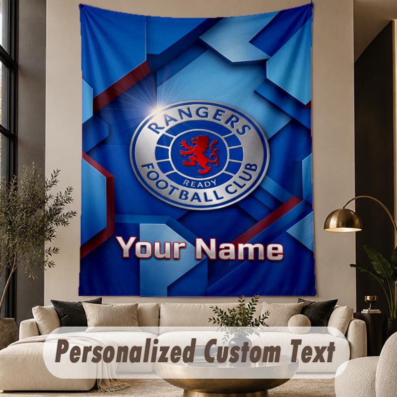 Custom Text Tapestry Rangers FC Print Wall Tapestry Indoor Living Room Wall Decor