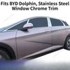 Fits BYD Dolphin 2023-2026, Stainless Steel Chrome Trim, Exterior Modification Window Decorative Strips Chromium Styling