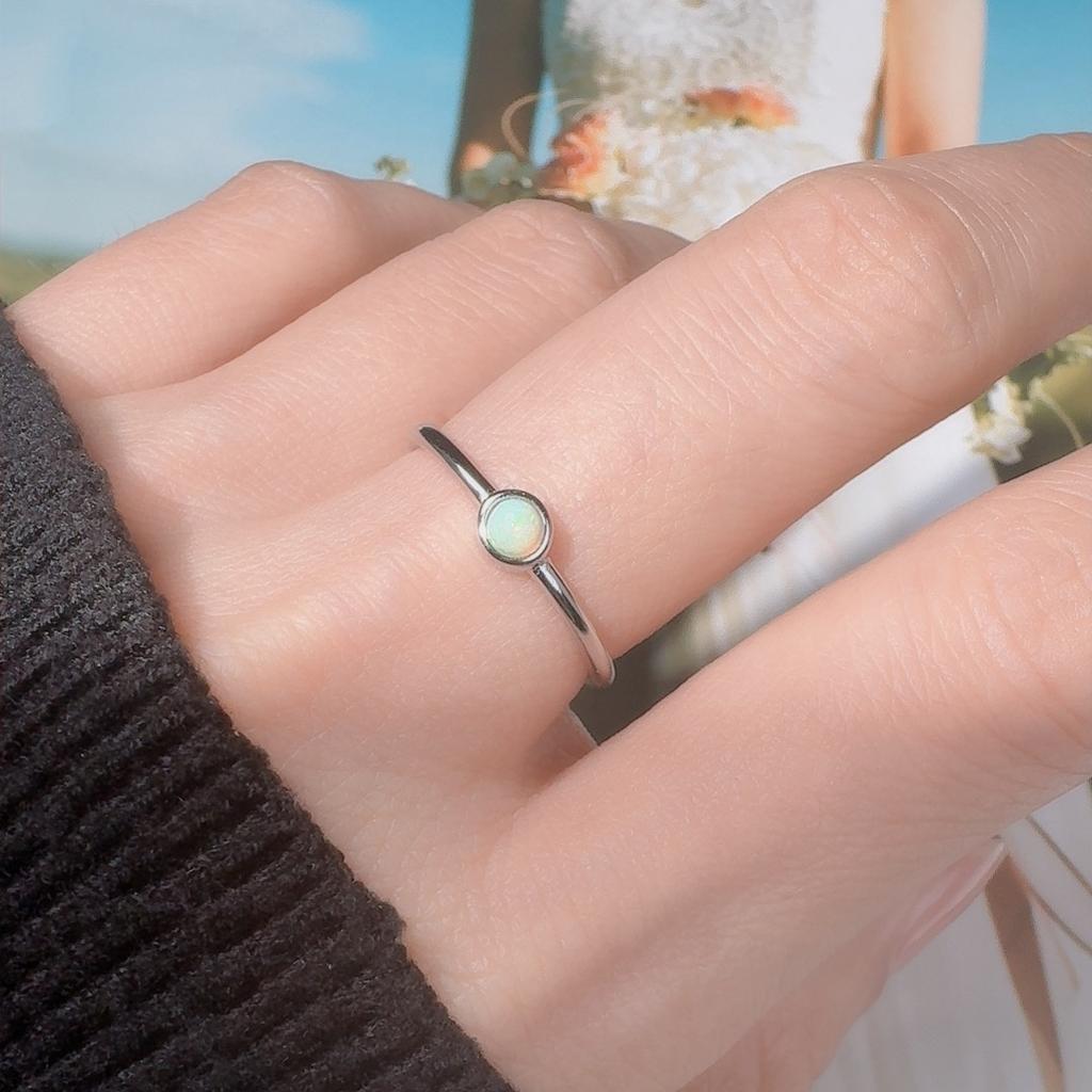 S925 Sterling Silver Natural Color Treasure December Birthstone Ring Premium Sense Index Finger Little Finger Couple Ring